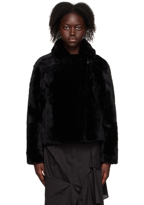Yves Salomon - Meteo Black Zip-Up Fur Jacket
