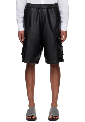 GmbH Black Bermuda Faux-Leather Shorts