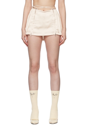 Nodress Off-White Pleated Miniskirt