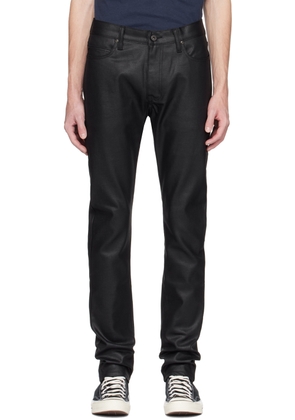 Naked & Famous Denim Black High-Rise Stacked Guy Jeans