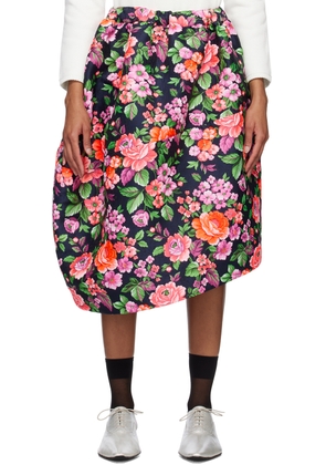 Comme des Garçons Multicolor Flower Midi Skirt