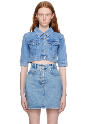 Moschino Jeans Blue Cropped Denim Jacket