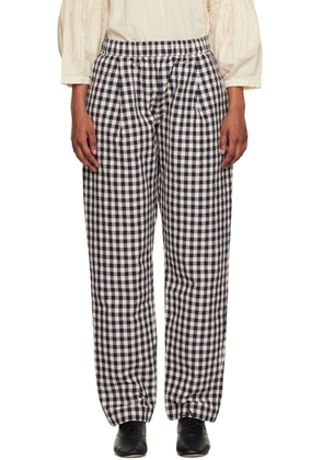 CASEY CASEY Navy & Off-White Verger Trousers