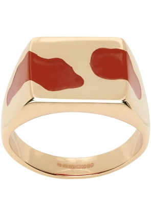 Ellie Mercer Gold & Red Two Piece Ring
