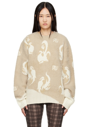 Feng Chen Wang Beige Crewneck Sweater