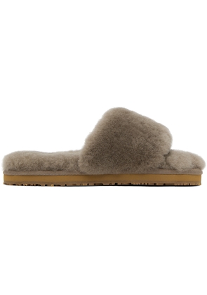 Mou Taupe Open-Toe Slippers