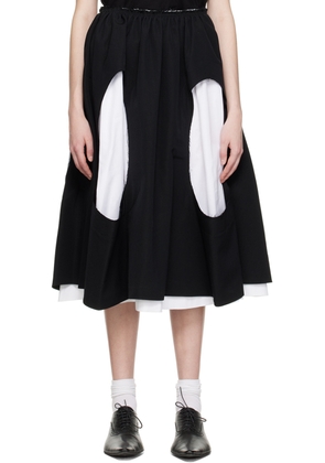 Comme des Garçons Black & White Cutout Midi Skirt