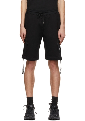 C.P. Company Black Diagonal Raised Shorts