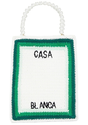 Casablanca Cotton Mini Crochet Bag in Green & Multi - White. Size all.