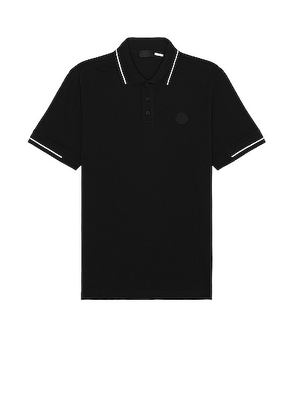 Moncler Short Sleeve Polo in Black - Black. Size S (also in XL/1X).
