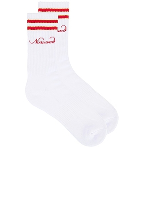 Norwood Signature Socks in White - White. Size all.
