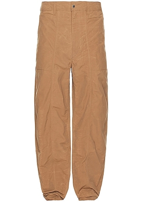 Norse Projects Sigur Relaxed Waxed Nylon Fatigue Trouser in Camel - Brown. Size 32 (also in 34, 36).