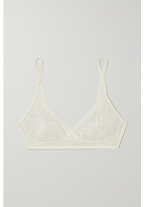 Eres - Neroli Girofle Embroidered Tulle Soft-cup Triangle Bra - Ivory - 38A,34B,36B,38B,34C,36C,38C