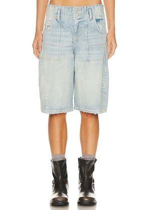 Free People x We The Free Extreme Measures Barrel Short in Blue. Size 25, 26, 27, 28, 29, 30.