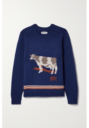 BODE - Intarsia Wool Sweater - Blue - xx small,x small,small,medium,large,x large,xx large