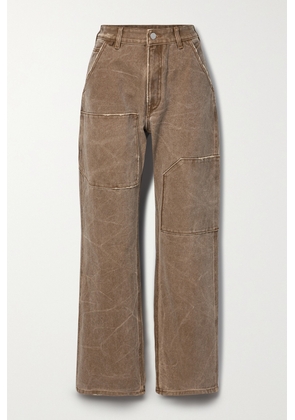 Acne Studios - Distressed Cotton-canvas Pants - Brown - xx small,x small,small,medium,large,x large