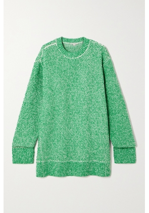 Stella McCartney - Oversized Cotton-blend Bouclé Sweater - Green - xx small,x small,small,medium,large,x large