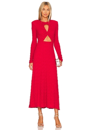 Sabina Musayev Alberta Midi Dress in Red. Size L, XS.