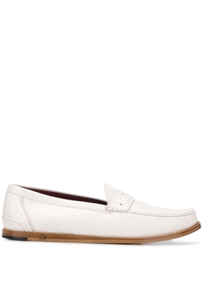 Dolce & Gabbana mocassin leather loafers - White