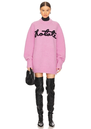 ROTATE Knit Oversized Logo Jumper in Pink. Size 34, 38, 40, 42.