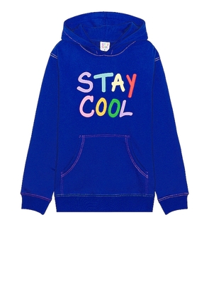 Stay Cool Puff Paint Hoodie in Royal. Size M, S, XL/1X.
