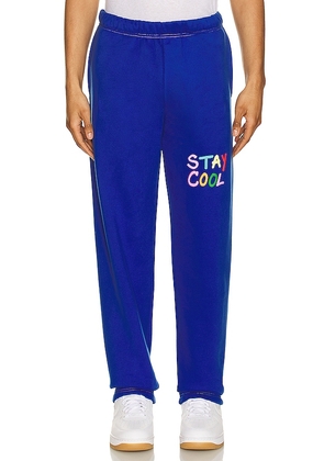 Stay Cool Puff Paint Sweatpant in Royal. Size M, S, XL/1X.