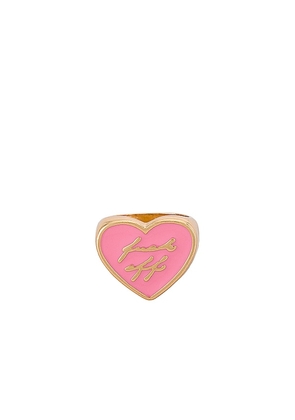 8 Other Reasons Gold Heart Ring With Resin Fuck Off in Metallic Gold. Size 7.