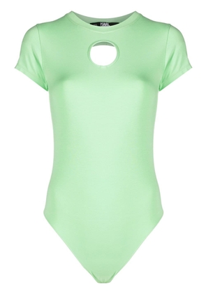 Karl Lagerfeld cut-out short-sleeve cotton bodysuit - Green