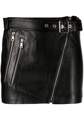 Manokhi belted leather miniskirt - Black
