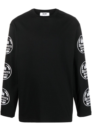 MSGM graphic-print long-sleeve T-shirt - Black
