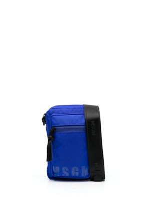 MSGM logo-print messenger bag - Blue