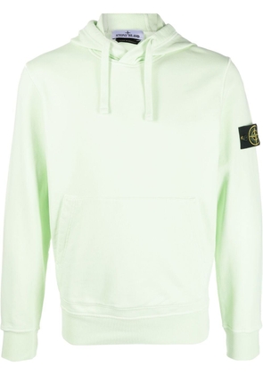 Stone Island Compass-logo cotton hoodie - Green
