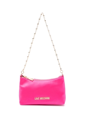 Love Moschino logo-lettering crystal-embellished shoulder bag - Pink