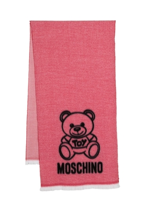 Moschino Teddy Bear-motif wool scarf - Red