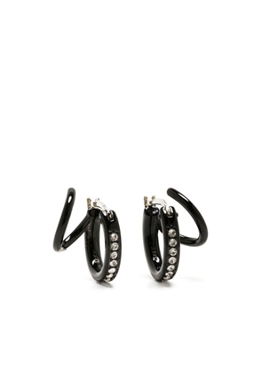 Panconesi Stellar crystal-embellished hoop earrings - Black