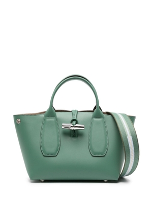Longchamp small Roseau leather tote bag - Green