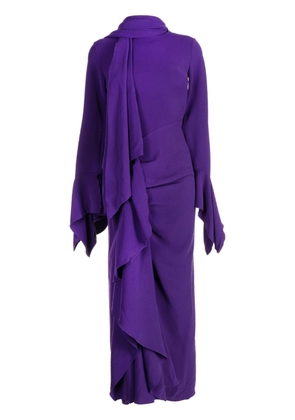 Solace London The Nella draped maxi dress - Purple