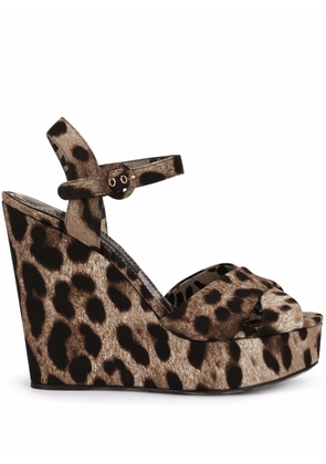 Dolce & Gabbana Bianca 90mm wedge sandals - Brown