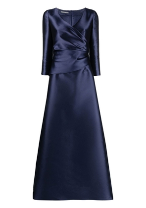 Alberta Ferretti wrap-front satin gown - Blue