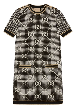 Gucci jacquard-logo short-sleeve dress - 1209 BLACK