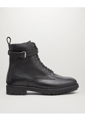 Belstaff Finley Lace Up Boots Women's Grain Leather Black Size UK 7.5