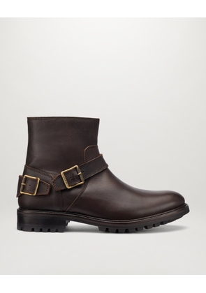 Belstaff Trialmaster Zip Up Boots Men's Calf Leather Chocolate Size 43