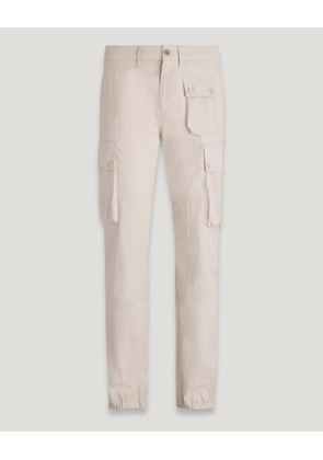 Belstaff Trialmaster Cargo Trousers Men's Cotton Blend Gabardine Moonbeam Size 37