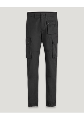 Belstaff Trialmaster Cargo Trousers Men's Cotton Blend Gabardine Black Size UK 34