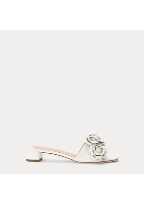 Fay Floral-Trim Nappa Leather Sandal