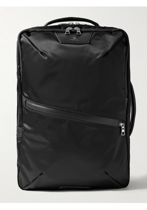 Master-Piece - Progress 2Way Textured Leather-Trimmed Nylon-Twill Backpack - Men - Black