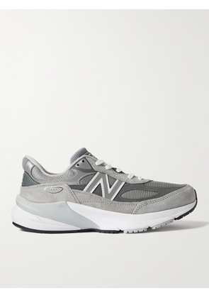 New Balance - 990 V6 Leather-Trimmed Suede and Mesh Sneakers - Men - Gray - UK 6.5