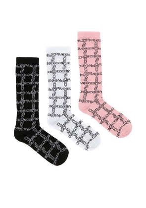 Jw Anderson Cotton-Blend Logo Socks (Pack Of 3)