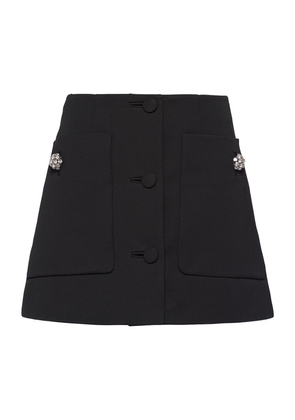 Prada Wool Embellished Mini Skirt