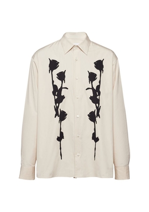 Prada Cotton Floral-Appliqué Shirt